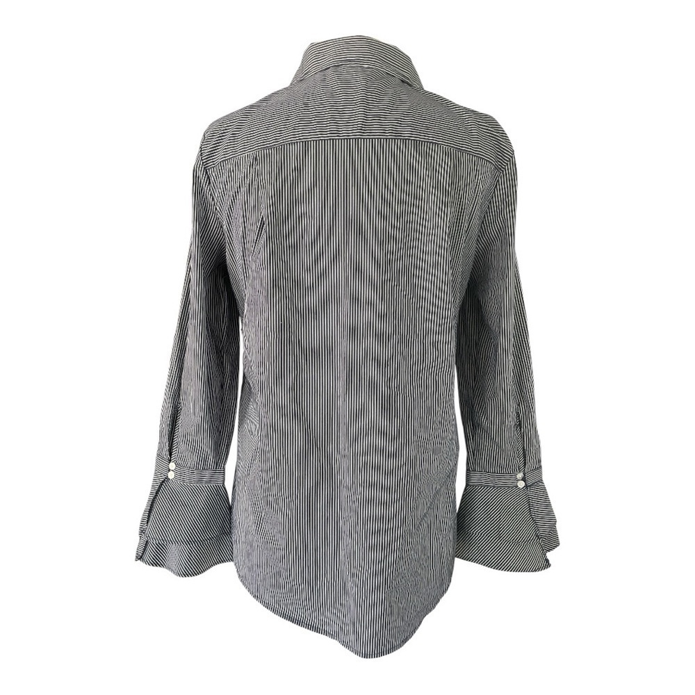 14th & Union Chic Pinstripe Floral Embroidered Button-Up Shirt - Picture 3 of 6